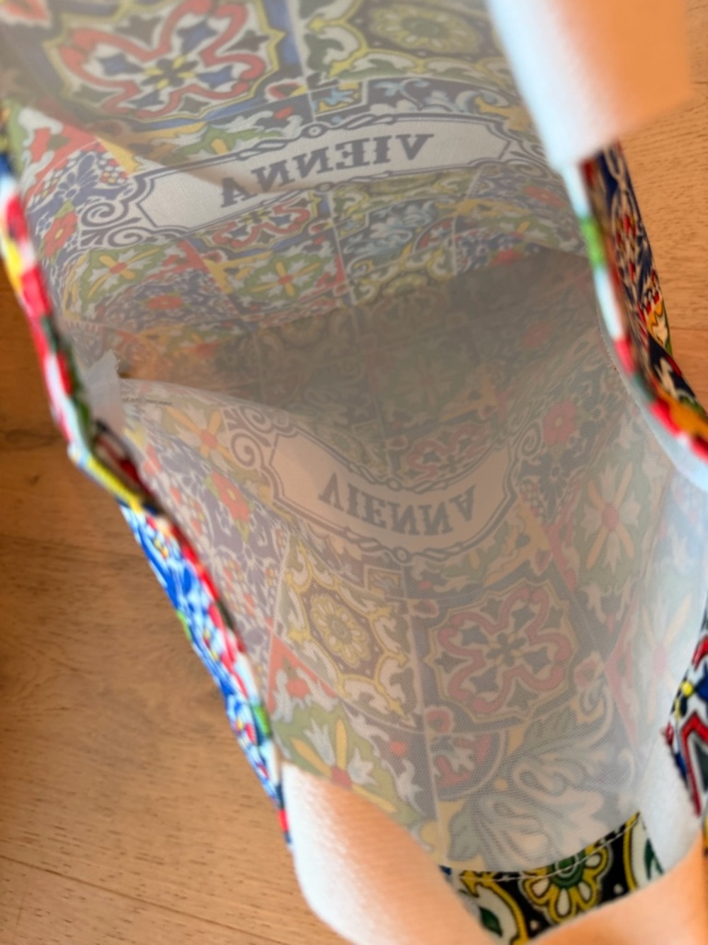 Vienna Tote Bag in Multicolor Tiles - Picture 4 of 4